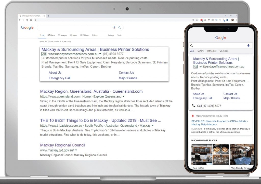 Whitsunday Office Machines Digital Marketing Google Search Ad