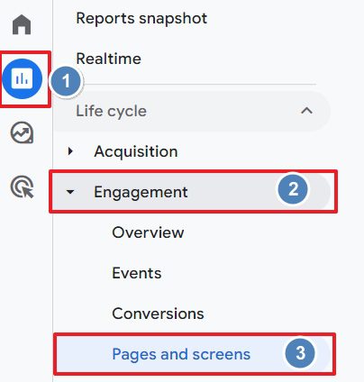 Step 1: Open the Pages and Screen Report